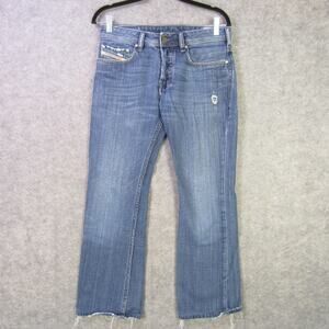 Diesel Zatiny Jeans Mens 29x30 Blue Distressed Bootcut Denim Made Tunisia 008RQ